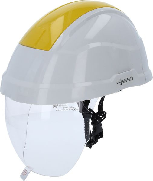 KS Tools Arbeits-Schutzhelm mit Gesichtsschutz, gelb, 117.0136