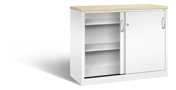 C+P dressoir met schuifdeuren Acurado, H1000xB1200xD500mm, kleur: verkeerswit, beugelgreep, 2056-00 S10173