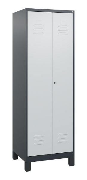 C+P luierkastje Classic PLUS SW, voeten, 2 vakken, 1800x600x500mm, 7016/7035, cilinderslot, 0800127-20 S10028