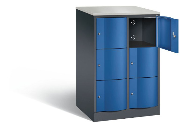 C+P XL lockerkast Resisto, H1255xB772xD640mm, kleur: zwartgrijs / gentiaanblauw, 8573-273 S10105