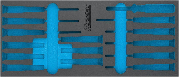 Hazet 2-componenten zachtschuim inzetstuk, voor 163-517/15 Afmetingen / lengte: 392 mm x 172 mm Organisatiesysteem maat: 1/3+ (172 x 392 mm), 163-517L