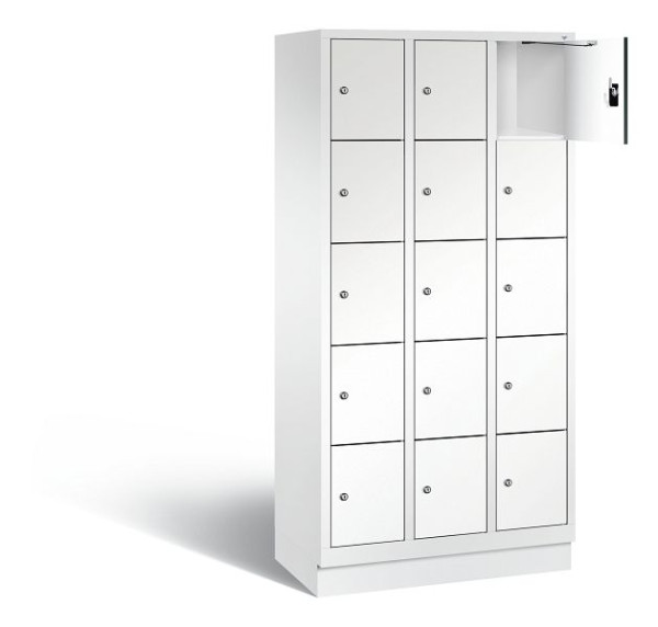 C+P lockerkast Evolo, H1800xB900xD500mm, kleur: verkeerswit / decor wit, 48020-305 S10264
