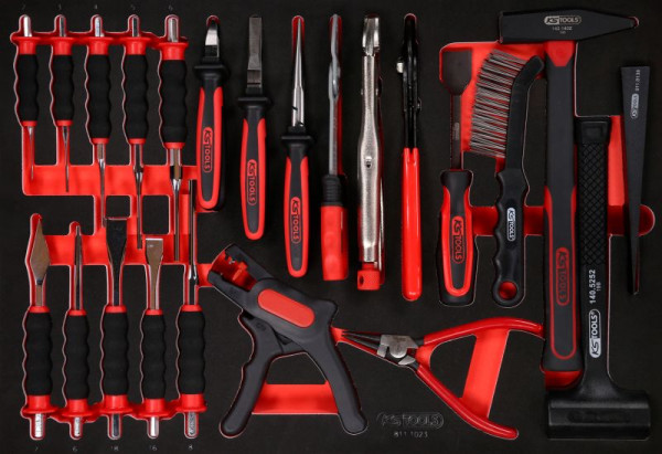 KS Tools PERFORMANCEplus gereedschapsset 23-delig, tang, hamer en beitel, 811.1023