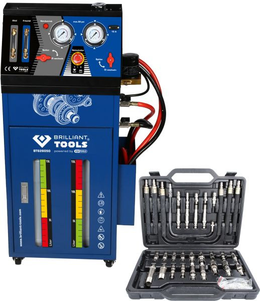 Brilliant Tools transmissiespoelapparaat voor automatische transmissies inclusief 35-delige adapterset, BT626050