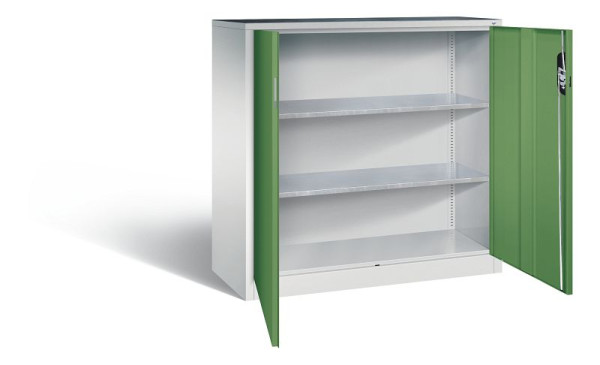 C+P gereedschapskast Acurado, H1200xB1200xD500mm, kleur: lichtgrijs / reseda groen, verzonken handgreep, 8531-000 S10149