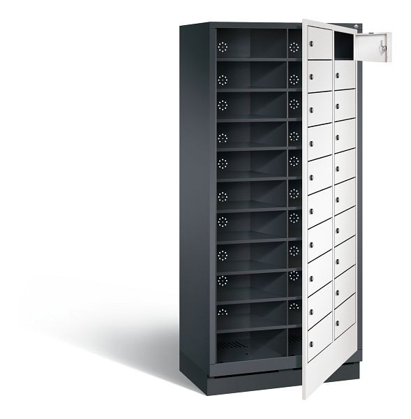 C+P wasautomaat Evolo, H1800xW810xD500mm, kleur: zwartgrijs / verkeerswit, 48160-210 S10174