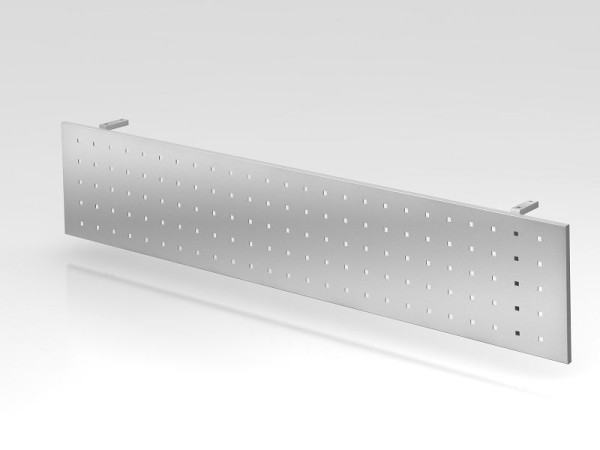 Hammerbacher scherm H=35cm 180cm zilver, gepoedercoat, pinhole paneel in zilver, VRSI18/S