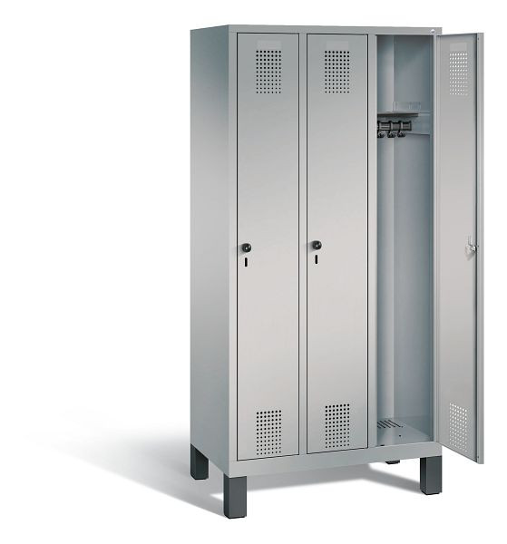 C+P Evolo garderobe, H1850xB900xD500mm, kleur: wit aluminium, 48010-30 S10033
