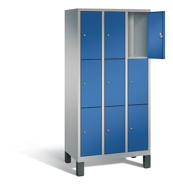C+P lockerkast Evolo, H1850xW900xD500mm, kleur: wit aluminium / gentiaanblauw, 48010-303 S10186