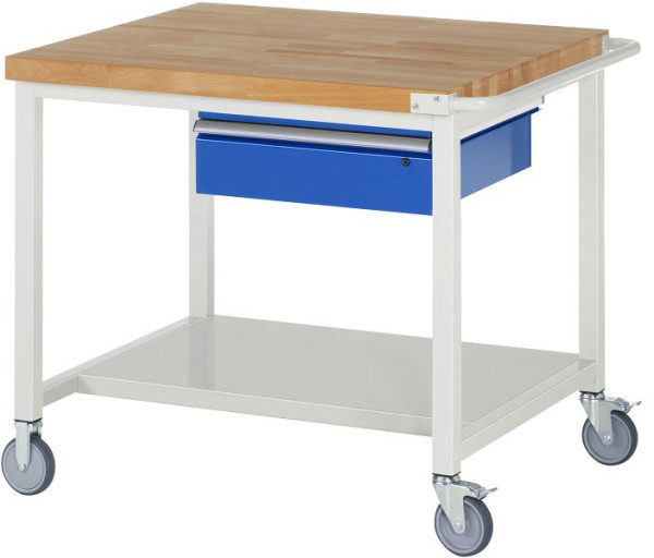 RAU verrijdbare werkbank serie 8000, 1 x lade, legbord, 1000x880x900 mm, 05-8001A6-109B4S.11