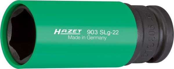 Hazet Impact Machine Schroevendraaier Socket, Hex, Hol Vierkant 12.5mm, 22mm, Wielmontage, Lang, 903SLG-22