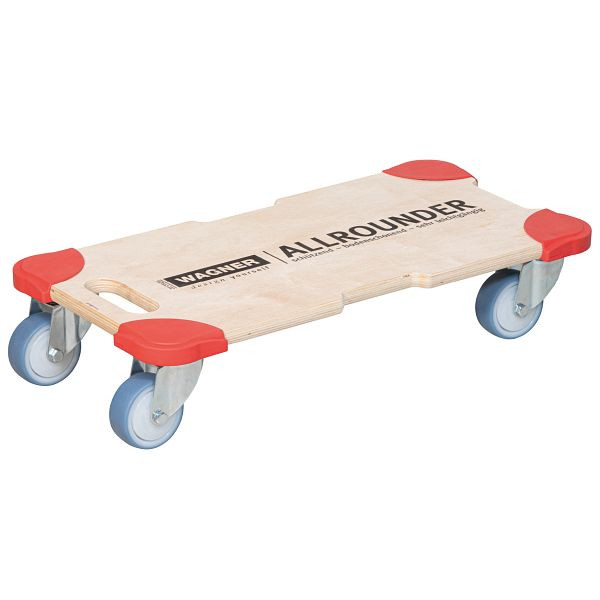 WAGNER transporthulpmiddel MM1335 590x290mm met rubberen buffer, BMPP, 4 ultrazachte transportmiddelwielen, draagvermogen 400kg, VE: 2 stuks, 20133501