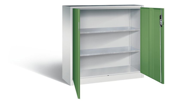 C+P gereedschapskast Acurado, H1200xB1200xD400mm, kleur: lichtgrijs / reseda groen, verzonken handgreep, 8530-000 S10118