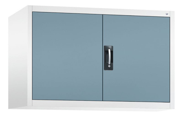 C+P Flügeltürenschrank Acurado-900, H790xB1200xT500 mm, Weiß/Horizontblau, 9485-009 S10114