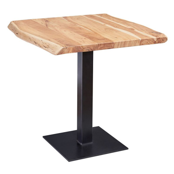 Wohnling eettafel boomrand 80 x 75 x 75 cm massief acaciahout, vierkant, WL5.975