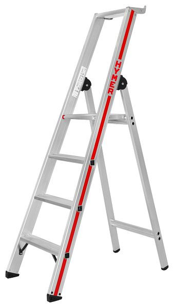 HYMER opstapladder met platform, eenzijdig toegankelijk, 4 treden, lengte 1,70 m, stahoogte: 0,93 m, 802604