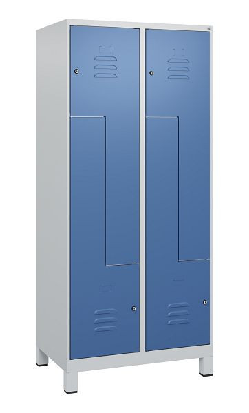 C+P Z-Spind Classic PLUS, voeten, 4 vakken, 1800x800x500mm, 7035/5023, cilindersloten, 0800137-224 S10020