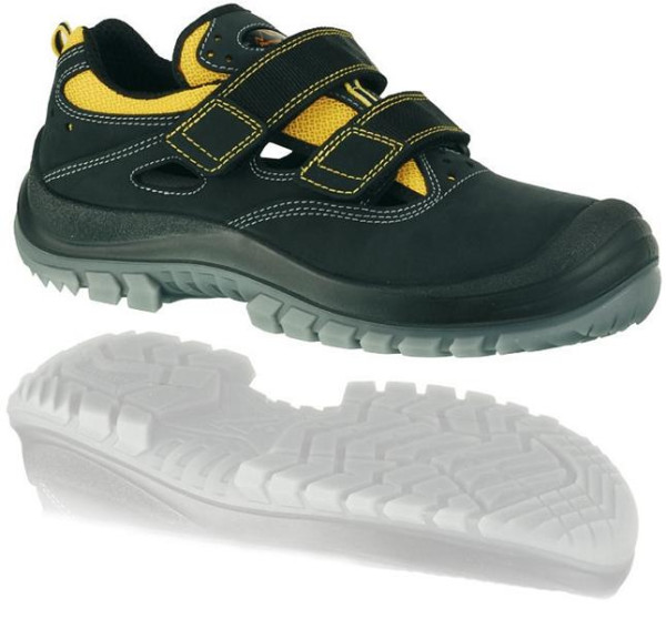 Hase Safety TESSIN, Sicherheitssandale schwarz-gelb, Größe: 42, 52092-04-42