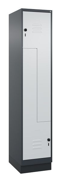 C+P Z-Spind Classic PLUS, C Z-Spind, Classic PLUS, Sockel, 2 Abteile, 1950x400x500mm, 7016/7035, Drehriegel, 080023-122 S10013
