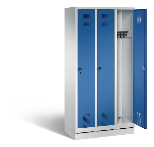 C+P garderobe Evolo, H1800xB900xD500mm, kleur: lichtgrijs / gentiaanblauw, 48020-30 S10004