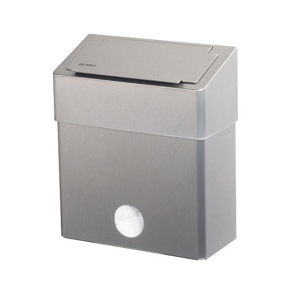 Air Wolf hygiëne-afvalcontainer voor maandverband, serie Omega, H x B x D: 424 x 278 x 125 mm, gecoat roestvrij staal, 29-052