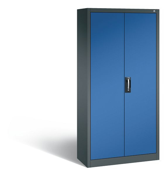 C+P archief-/garderobekast Acurado, H1950xW930xD400mm, kleur: antracietgrijs / gentiaanblauw, verzonken handgreep, 8920-312 S10198