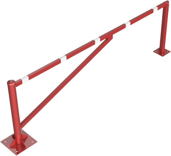 Schake roterende slagboom 3,00m, voor hangslot, draaibare paal: Ø 102mm, slagboomarm: 60x40mm, incl. 2 steunpalen, voor pluggen, 413_300VBP