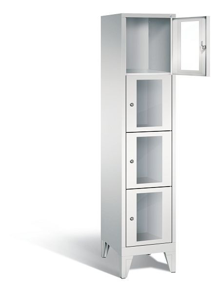 C+P lockerkast Classic, H1850xB420xD500mm, kleur: lichtgrijs, 4 vakken, 8010A124 S10000