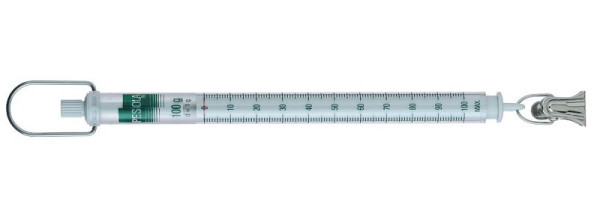 PESOLA veerweegschaal 100g, schaalverdeling 1g, Light Line, groen, met klem, 10100