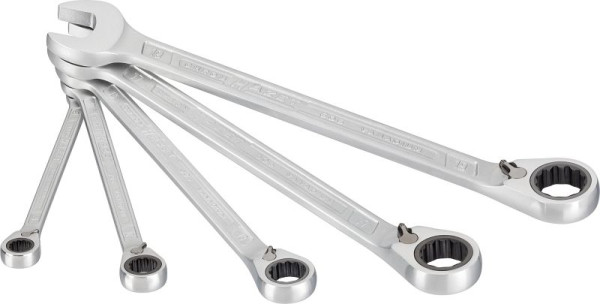Hazet ringratelsleutelset, uitwendig dubbel zeskant trekprofiel, 8 - 19, aantal gereedschappen: 5, 606/5