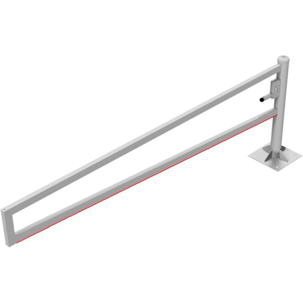 Stone HGS slagboom 360° draaibaar, 3000 mm/zonder verf, profielcilinderslot met verschillende sleutels, voor deuvels met voetplaat (360x360mm), 4013.30zp