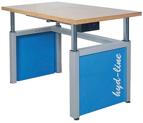 Bedrunka + Hirth Hydline met werkblad MDF met HPL bekleding 50 mm, elektrische hoogteverstelling, afmetingen in mm (BxD): 1500 x 750, H03.15.50HVS
