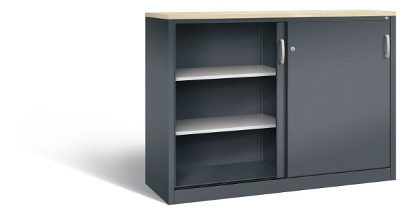 C+P dressoir met schuifdeuren Acurado, H1200xB1600xD500mm, kleur: antracietgrijs, beugelgreep, 3 niveaus, 2157-1200 S10342