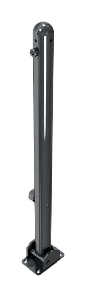 Schake-stijlpaal serie 468B Ø 60 mm, opklapbaar, zelfvergrendelend slot voor plugbevestiging, met voet, 468FUB