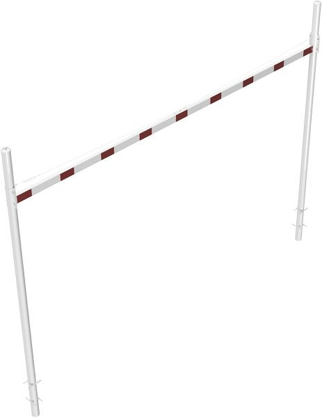 Schakehoogtebegrenzer voor inzetting in beton, 2 steunpalen, dwarsbuislengte: 5000 mm, voor inzetting in beton, zonder barrière van aluminium buis, 417_502B