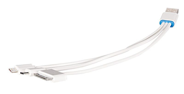 ELMAG kabeladapter USB 5V-2.0A met 3 verschillende stekkers, 56086