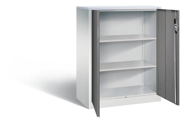 C+P kantoorkast Acurado, H1200xB930xD500mm, kleur: lichtgrijs / vulkaangrijs, verzonken handgreep, 3 niveaus, 9287-1200 S10224