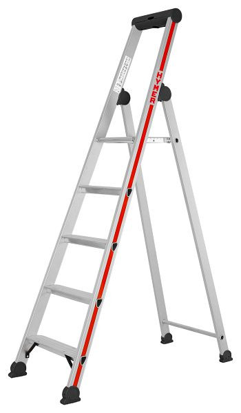 HYMER opstapladder met platform, eenzijdig toegankelijk, 5 treden, lengte 1,87 m, stahoogte: 1,11 m, 402605