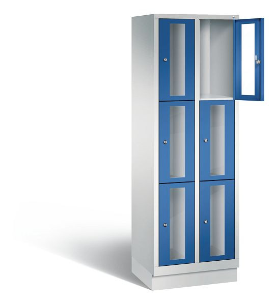 C+P lockerkast Classic, H1800xB610xD500mm, kleur: lichtgrijs / gentiaanblauw, 8020A203 S10002