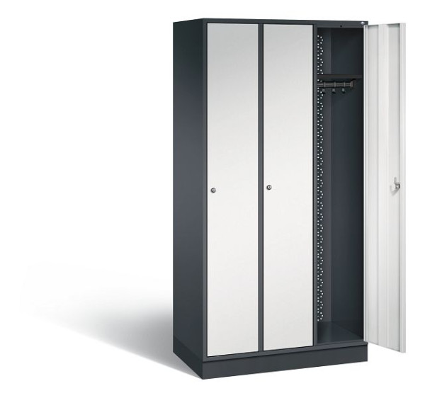 C+P locker Intro, H1950xW920xD490mm, kleur: zwartgrijs / lichtgrijs, 8170-301 S10039
