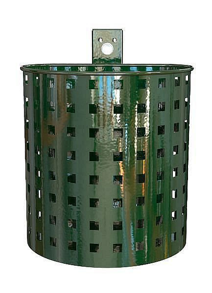 Renner halfronde afvalcontainer ca. 20 L, geperforeerd, voor wand- en paalmontage, thermisch verzinkt en gepoedercoat, antracietgrijs, 7057-02PB 7016