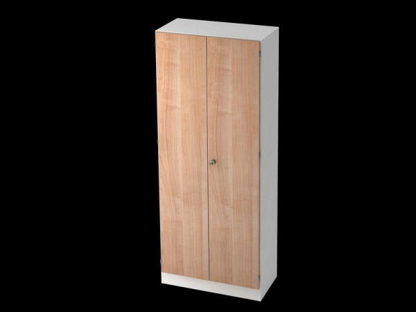 Hammerbacher kledingkast 5OH, onderpaneel, gestreepte handgreep wit/walnoot, 80x42x200,4 cm (BxDxH), V6200/W/N/SG