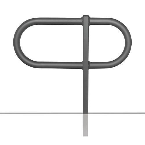 DENIOS leunbeugel, ovale beugel van ronde buis, thermisch verzinkt, voor plaatsing in beton, hoogte boven de grond 800 mm, 310966