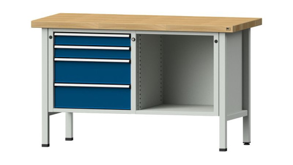 ANKE werkbanken kistwerkbank, model 134 V, 1500 x 700 x 900 mm, RAL 7035/5010, BMP 50 mm, 305.035