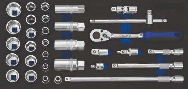 Boxo 3/8" dopsleutelset, 32 stuks, VE: 5 stuks, BX378