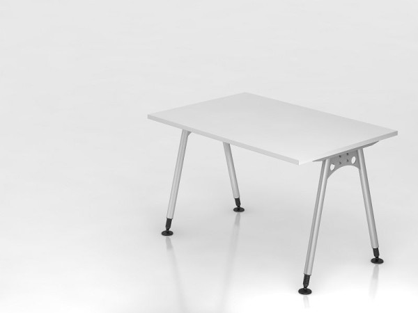 Hammerbacher bureau A-poot 120x80cm, wit, rechthoekige vorm, VAS12/W/S