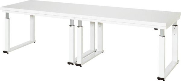 RAU werkbank serie adlatus 600, B3000 x D900 x H740-1140 mm, werkblad met harde laminaatbekleding (HPL), dikte 40 mm, 08-WB-300-090-H