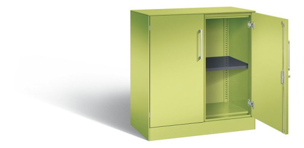 C+P dressoir met vleugeldeuren Asisto, H915xB800xD435mm, kleur: Viridin groen / Viridin groen, beugelgreep, 2 niveaus, 141053-000 S10210
