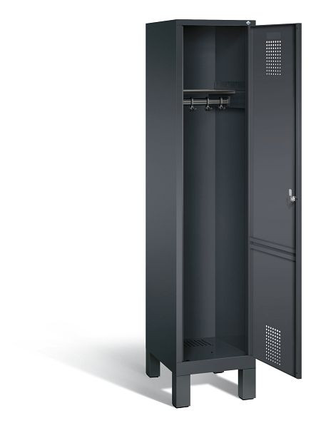 C+P Evolo kleerkast, H1850xB420xD500mm, kleur: zwart-grijs, 48010-12 S10006