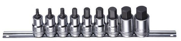 Boxo 1/2" binnenzeskant bit doppenset, 9 stuks, B-H1209R